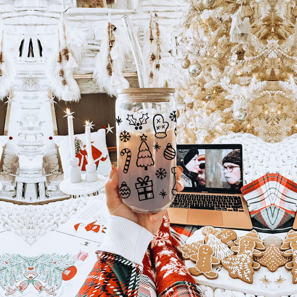 Vintage Christmas Can Cup 17oz Limited Edition For Retro Christmas Lovers Gothic Mystic Nostalgia