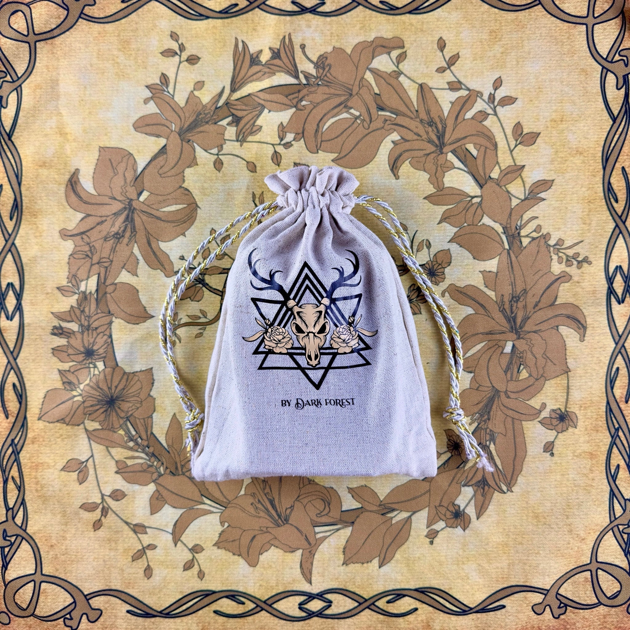 Enchanted Shadows Vintage Tarot Card Bag Premium Linen